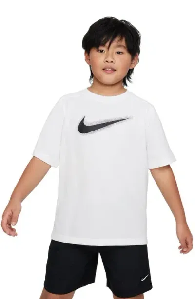 Nike Kids' Dri-fit Training T-shirt In White/black