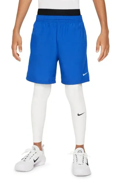 Nike Kids' Pro Dri-fit Athletic Tights In White/white/black