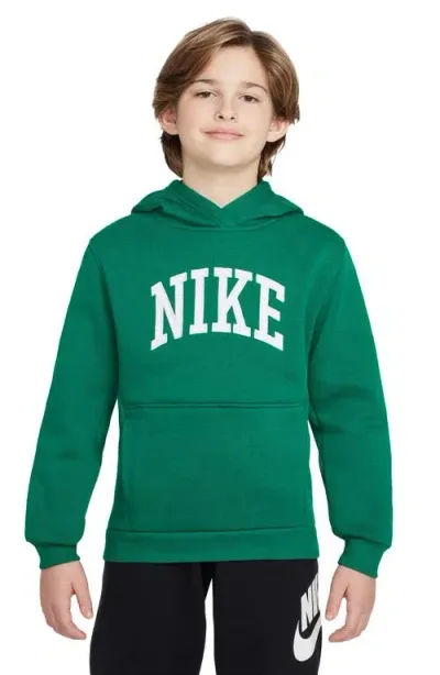 Nike Kids' Sportswear Club Logo Hoodie In Malachite/white