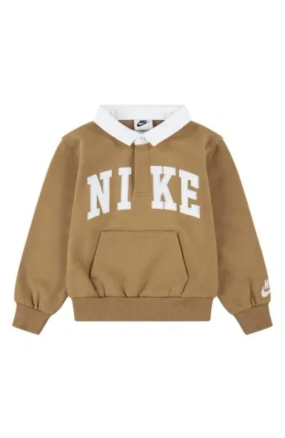 Nike Kids' Sportswear Club Polo Sweatshirt In Flax