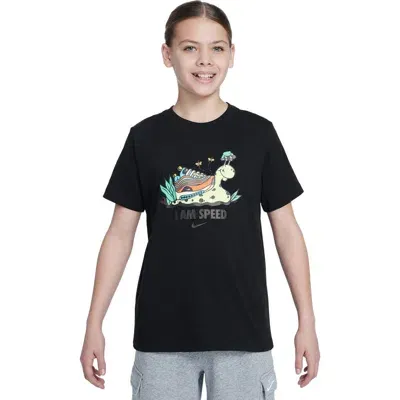 Nike Kids' Sportswear Cotton Graphic T-shirt In Black/black