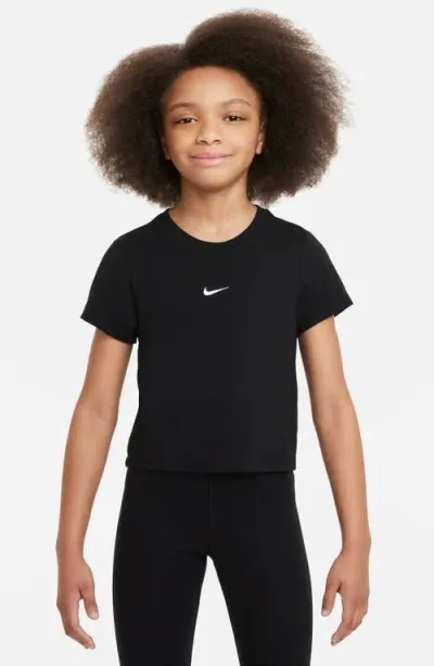 Nike Sportswear Big Kids' (girls') Cropped T-shirt In Black