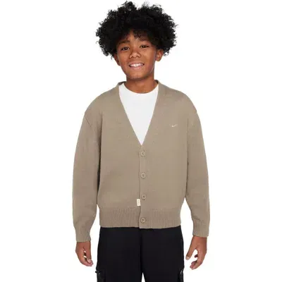 Nike Kids' Sportswear Metro Cardigan In Khaki