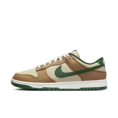 Nike Dunk Low Retro "rattan/gorge Green" Sneakers In Brown