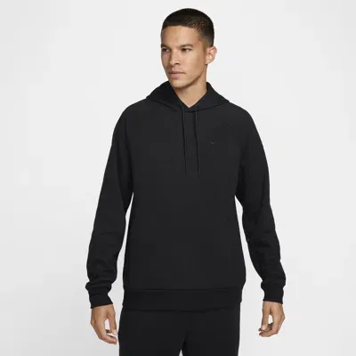 Nike Men's Primary Dri-fit Uv Pullover Versatile Hoodie In Black/black