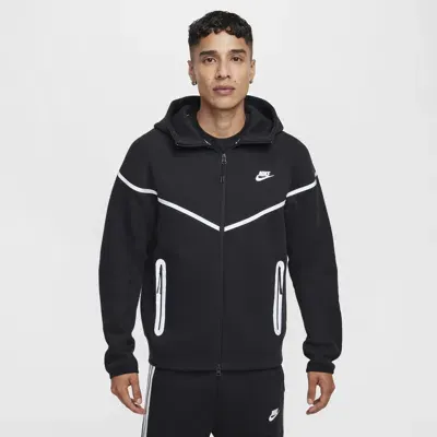 Nike Sportswear Cotton-blend Tech Fleece Zip-up Hoodie In Black