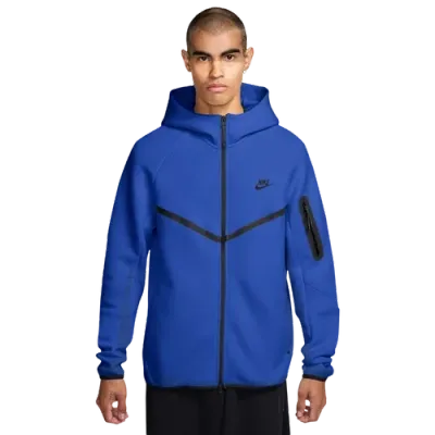 Nike Mens  Tech Fleece Full-zip Windrunner Hoodie In Black/game Royal