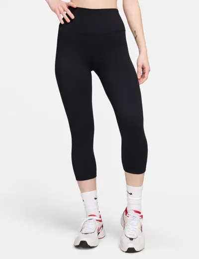 Nike One High Waisted Crop Leggings In Black