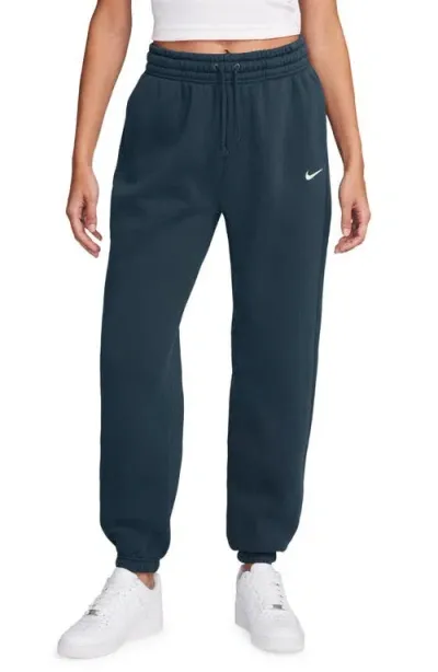 Nike Phoenix Oversize Fleece Sweatpants In 蓝色