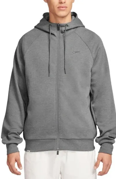 Nike Primary Dri-fit Full Zip Hoodie In Gray