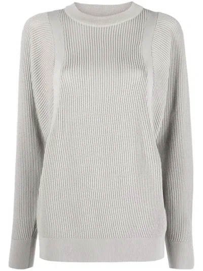 Nike Ribbed Crew Neck Sweatshirt In Grey