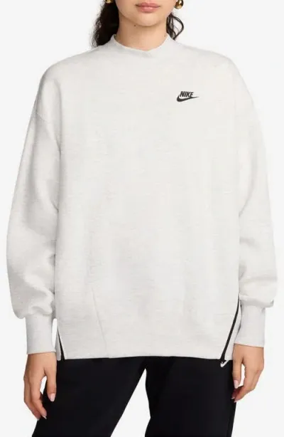 Nike Sportswear Oversize Mock Neck Tech Fleece Sweatshirt In Grey