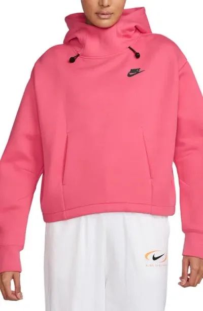 Nike Sportswear Oversize Tech Fleece Hoodie In Aster Pink/sail