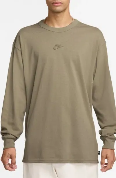 Nike Sportswear Premium Essentials Long Sleeve T-shirt In Brown