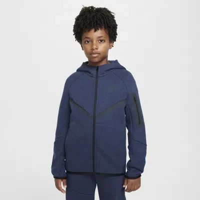 Nike Sportswear Tech Fleece Big Kids' Full-zip Hoodie In Blue