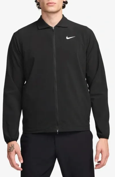 Nike Tour Water Repellent Full Zip Golf Jacket In Black/white