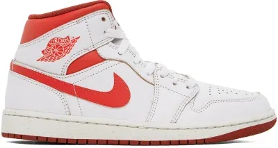 Nike Air Jordan 1 Mid Se White/lobster-dune Red-sail Fj3458-160 Men's