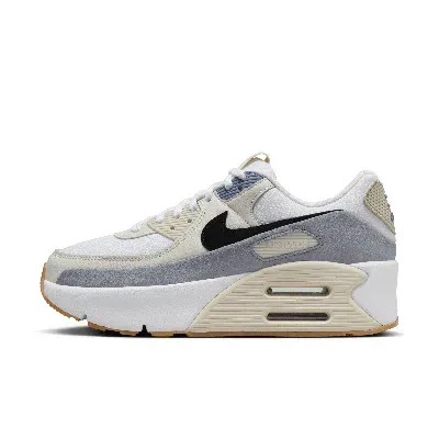 Nike Women's Air Max 90 Lv8 Shoes In White/black/ashen Slate/light Orewood Brown