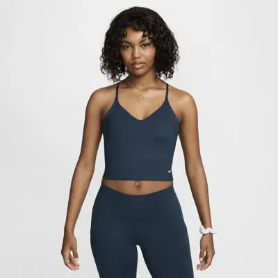 Nike Women's Indy Light-support Padded Sports Bra Tank Top In Blue