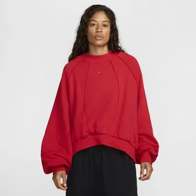 Nike Women's  Sportswear Collection Oversized Crew-neck French Terry Sweatshirt In Red