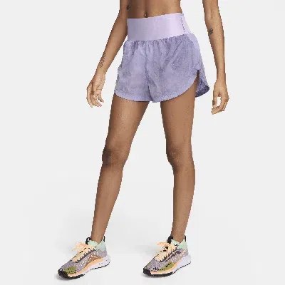 Nike Women's Trail Repel Mid-rise 3" Brief-lined Running Shorts In Purple