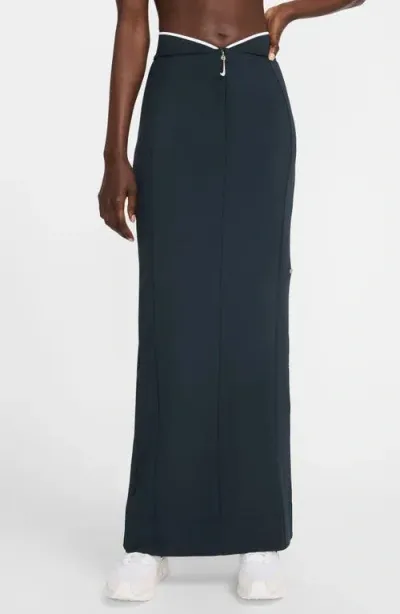 Nike X Jacquemus Maxi Skirt In Dark Obsidian/white