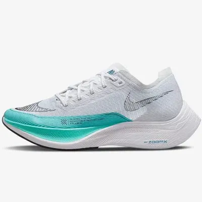 Nike Zoomx Vaporfly Next%2 White/black-aurora Green Cu4123-101 Women's In Blue