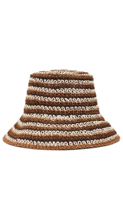 Nikki Beach Harley Hat In White & Brown