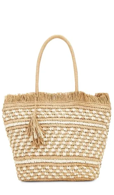 Nikki Beach Karolina Tote In 白色 & 中性色