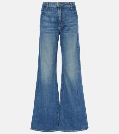 Nili Lotan Anna Mid-rise Flared Jeans In Blue