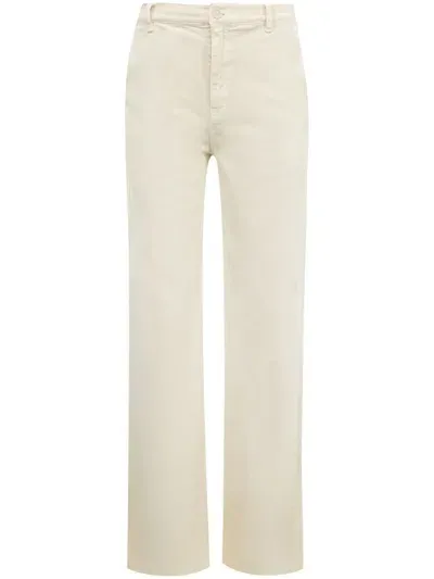 Nili Lotan Eliot Boyfriend Cotton Pants In 아이보리