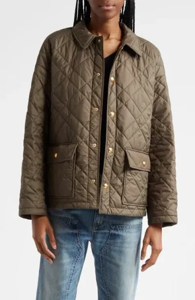 Nili Lotan Helah Quilted Jacket In Army Green