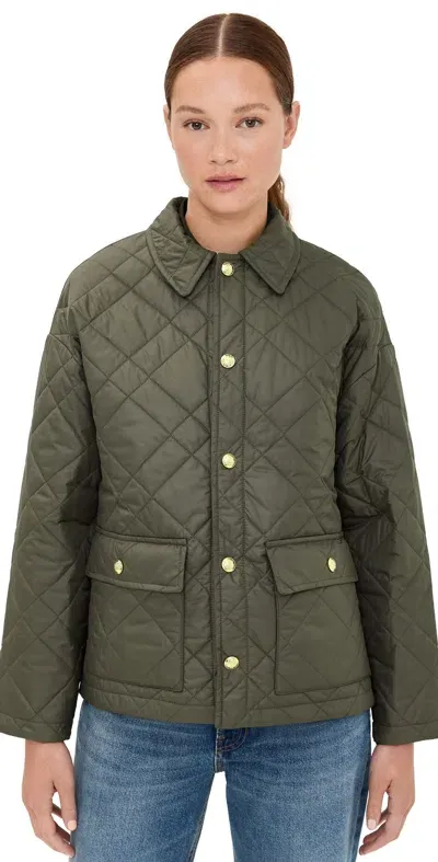 Nili Lotan Helah Quilted Parka Army Green