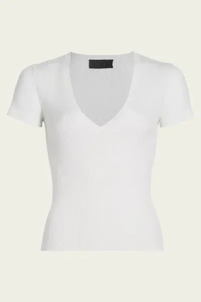 Nili Lotan Italia Knit Tee In Ivory In White