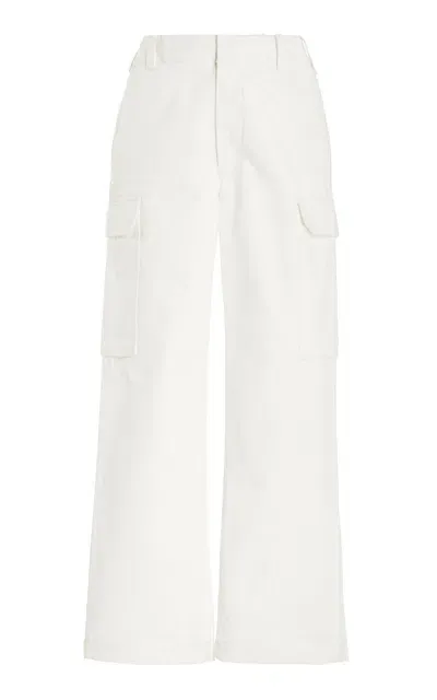 Nili Lotan Leofred Cotton Cargo Pants In White