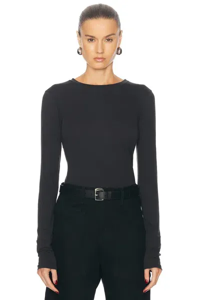 Nili Lotan Long Sleeve Shirt In Washed Black