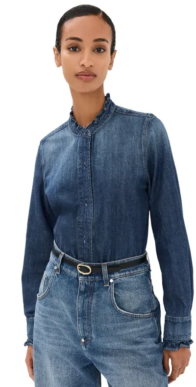 Nili Lotan Lydia Denim Shirt Classic Wash