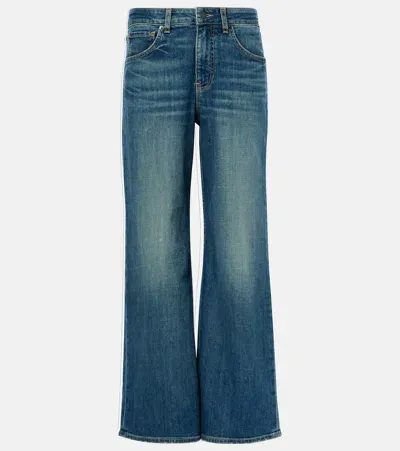 Nili Lotan Marlene Mid-rise Wide-leg Jeans In Blue