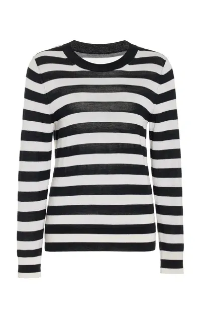 Nili Lotan Meir Merino Wool And Silk-blend Sweater In Stripe