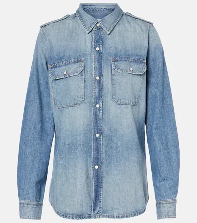 Nili Lotan Nais Denim Shirt In Blau