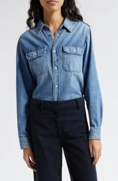 Nili Lotan Nais Denim Shirt In Blue