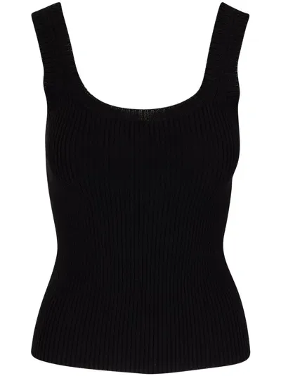 Nili Lotan Ribbed-knit Tank Top In Schwarz