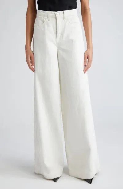 Nili Lotan Rolland Wide Leg Jeans In Cream