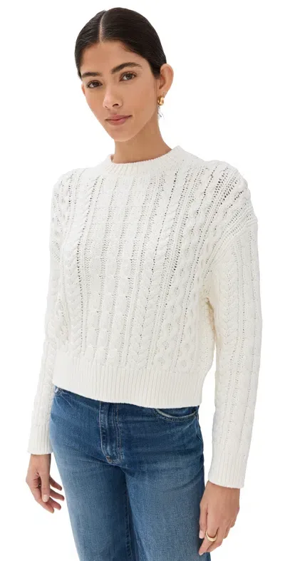 Nili Lotan Rory Cable Open-weave Cotton Sweater In Ivory