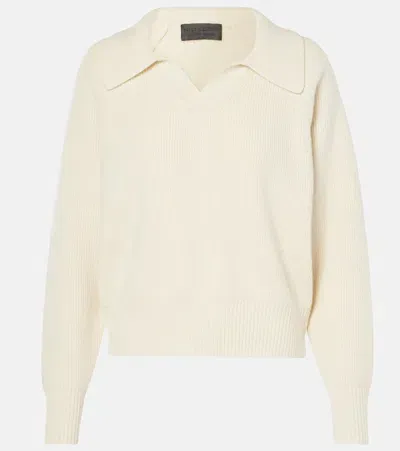 Nili Lotan Selena Wool Polo Sweater In White