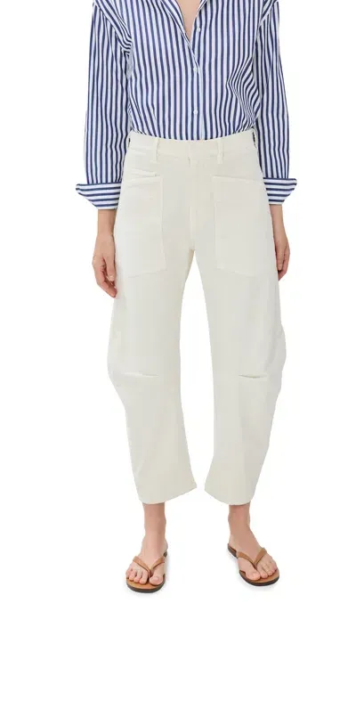 Nili Lotan Shon Cotton Balloon Pants In White