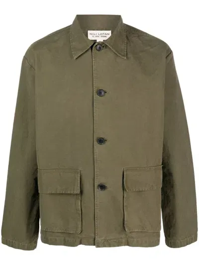 Nili Lotan Single-breasted Button-fastening Jacket In Green