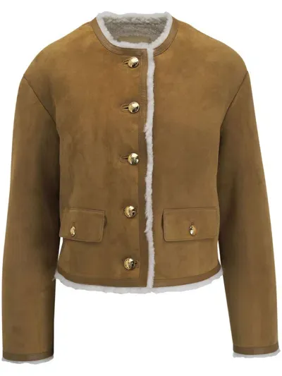 Nili Lotan Suede Lined Jacket In Brown