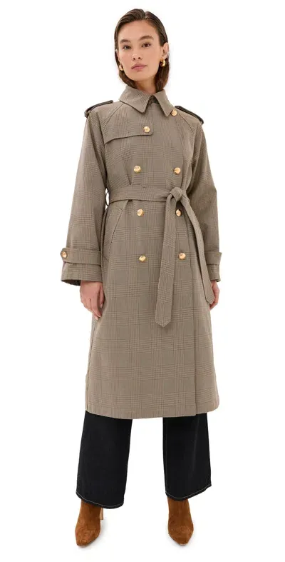 Nili Lotan Toussaint Trench Coat Beige Check