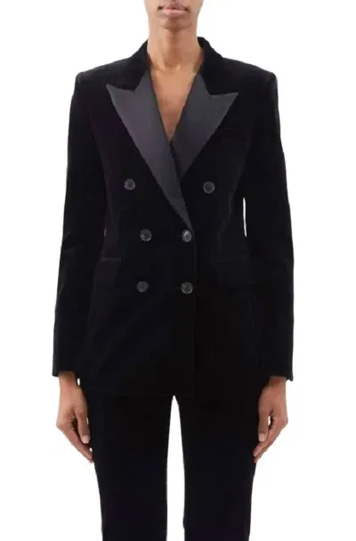 Nili Lotan Valentine Velvet Tuxedo Jacket In Black